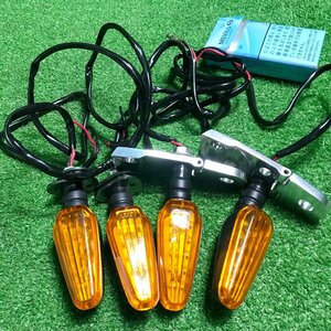 プ飯n391 LEDウインカーライト バイク用ウインカーライト オレンジ バイク 部品 パーツ 整備★4点セット