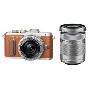 中古 １年保証 美品 OLYMPUS PEN E-PL8 EZダブルズームキット ブラウン