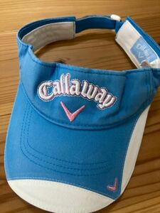 送料込み！キャロウェイ ゴルフサンバイザー Callaway 水色×ピンク GOLF ゴルフウェア 帽子 ゴルフキャップキャップ帽子