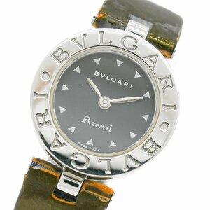 1円 稼働 BVLGARI ブルガリ B-zero1 ビーゼロワン BZ22S QZ クオーツ ブラック 黒文字盤 SS レザー 腕時計 レディース 1239620240123