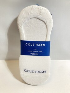 未使用 新品 コールハーン COLE HAAN 靴下 ソックス メンズ キューションライナー 25－27cm 2足セット ホワイト グレー