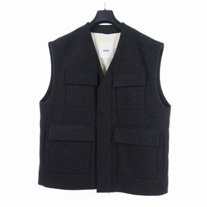 未使用品 オーエーエムシー OAMC 23AW TETON VEST ウール ベスト ジレ カシミヤ混 S チャコールグレー 23A280AU16 メンズ