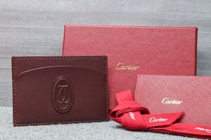 極美品 カルティエ カードケース ボルドー Cartier