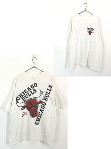 古着 90s USA製 ZUBAZ NBA Chicago BULLS ブルズ × ゼブラ柄 Tシャツ XL 古着