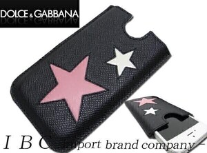 正規★DOLCE&GABBANA★ドルガバ★iPhone5 5S用レザーケース【本物保証】黒×白桃★イタリアンカジュアル★ハイファッション