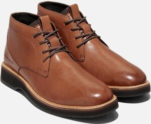 Cole Haan 25cm チャッカ ブーツ Grand 360 プレーン ブラウン British Tan ビジネス レザー スニーカー レースアップ XXX309