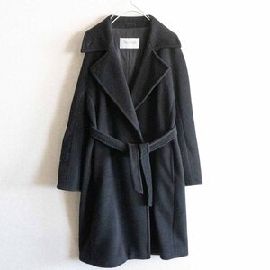 【最高級】 MAX MARA【ウール カシミヤ ベルテッド コート】38 カシミヤブレンド 白タグ マックスマーラ 2312088