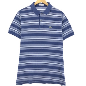 古着 ラコステ LACOSTE CHEMISE フレンチラコステ 半袖 ボーダー ポロシャツ フランス製 6 メンズXL /eaa436182