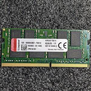 【中古】DDR4 SODIMM 16GB1枚 Kingston KVR24S17D8/16 [DDR4-2400 PC4-19200]
