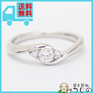 組曲 PT900 ダイヤリング 0.14ct #7.5号 2.9g KUMIKYOKU 送料無料 質屋 神戸つじの