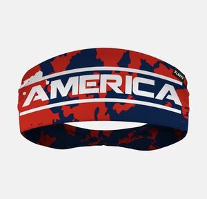 アメフト ヘッドバンド AMERICA レッド&ブルー 【新品】