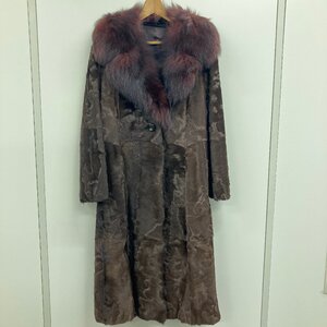 ★☆Silver Blu IEMURA Fur 毛皮 コート リアルファー レディース サイズ 11号 ブラウン系 アウター 古着 中古☆★