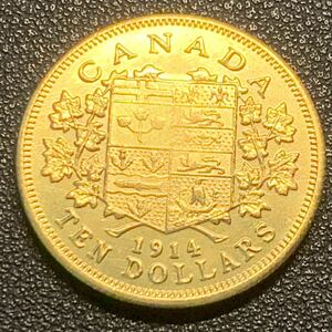 金貨　古銭　1914年　カナダ　ジョージ5世　紋章　コイン　硬貨