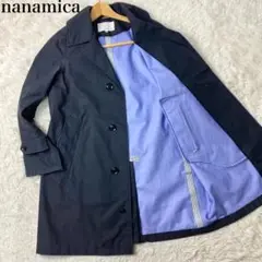 美品 nanamica GORE-TEX ステンカラーコート ロング ネイビー