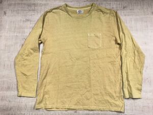 GIM ジム オールド ドメスティック 老舗 アウトドア アメカジ 古着 ポケT ロンT 長袖Tシャツ カットソー メンズ L 霜降り 無地 黄色