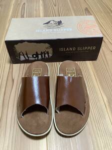 未使用　送料無料　ISLAND SLIPPER PTS705 シャワーサンダル スエード×スムース COGNAC (アイランドスリッパ) サイズ7 