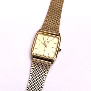 1607◎ CITIZEN シチズン T4-G04924 小物 時計 腕時計 3針 クォーツ アナログ メタルバンド カジュアル ゴールド メンズ