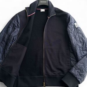 極美品/MONCLER GAMME BLEU モンクレール ガムブルー【M】MAGLIA CARDIGAN ハイブリッド 中綿 ジップ ブルゾン ネイビー トムブラウン 