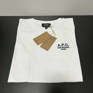 新品 A.P.C. アーペーセー 半袖 Tシャツ denise レディース クルーネック カットソー ロゴ刺繍 ホワイト XS APC