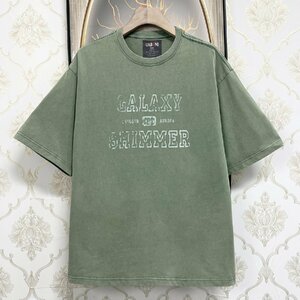 上級EU製＆定価2万◆UABONI*Paris*半袖Tシャツ*ユアボニ*パリ発◆快適 通気 吸汗 ビンテージ加工 個性 ストリート 街着 夏 定番 XL/50