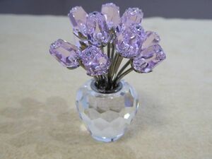 SWAROVSKI/スワロフスキー　置物　インテリア　バラ　薔薇　フラワーポット　662J