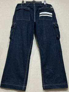 ※桃太郎ジーンズ MOMOTAROJEANS 出陣 G309081 ヘリンボーンカーゴ デニムパンツ 日本製 濃紺 大きいサイズ 36 　　 BJBD.D