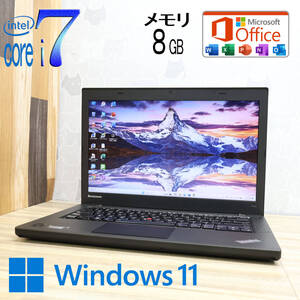 ★英字KB/米国言語OS★超美品 4世代i7！SSD180GB メモリ8GB★T440 Core i7-4600U Webカメラ Win11 MS Office2019 H&B ノートPC★P82085