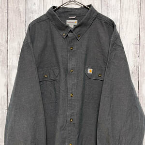 カーハート Carhartt 長袖シャツ ワークシャツ メンズ ワンポイント 4XLサイズ 5-69