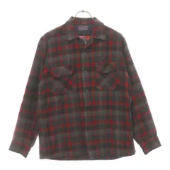 PENDLETON (ペンドルトン) 50s VINTAGE WOOL CHECK BOARD SHIRT オープンカラー ウールチェック ボックス シャツ レッド/グレー