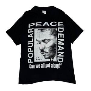 【XL】ISA 古着 90s Martin Luther King 90年代 ルーザーキング キング牧師 両面プリント Tシャツ 半袖 1992 ブラック