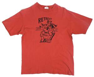 USA製 1987 RETREAT Tee L red 80s ヴィンテージTシャツ 犬 ドッグ アニマル 80s 90s