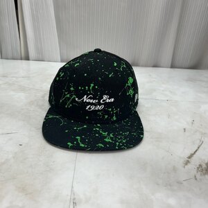 ♪M♪ NEW ERA GF 950 SPLASH PAINT OSFM 帽子 キャップ ブラック グリーン 総柄 ファッション ファッション装飾品 中古品 ♪A-250108