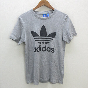 a■アディダス/Adidas Originals ビッグロゴプリント Tシャツ【M】灰/MENS/112【中古】