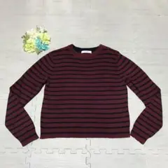 MOUSSY ボーダー柄ニット　サイズ1(S相当) b2600