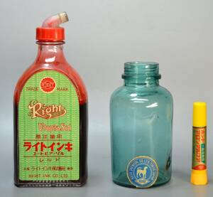 万年筆用　ライトインク　ユートピア・ゾル　12オンス インク瓶　KOSO CHEMICAL 空き瓶　稀少　昭和レトロ　アンティーク　　　　　 　