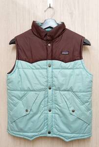 Patagonia/パタゴニア/インナー/68330F9/Kids Puffer Vest/ブラウン系×グリーン系/サイズL(12)