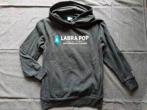 裏起毛　LABRA POP プリントトレーナー　フードつき　長袖　　L グレー