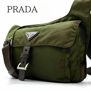 【入手困難】PRADA プラダ ショルダーバッグ 斜め掛け 三角ロゴ プレート 三角プレート クロスボディ