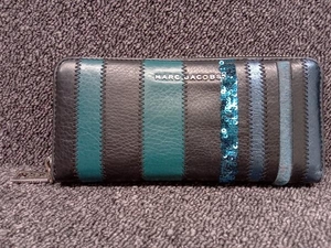 MARC JACOBS／マークジェイコブス／ラウンドファスナー長財布／レザー／マルチカラー／カード8枚／小銭入れあり