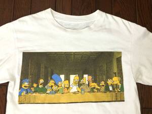 DOPE DEALER ドープディーラー THE SIMPSONS ザ・シンプソンズ 最後の晩餐 Tシャツ S 白 バート ホーマー キリスト アメコミ パロディ