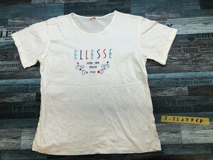 ellesse エレッセ レディース ロゴ刺繍 半袖Tシャツ 白