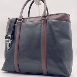 極美品 A4 COACH コーチ トートバッグ メトロポリタン バイカラー 黒 レザー 本革 2way ショルダーバッグ 大容量 ビジネスバッグ メンズ