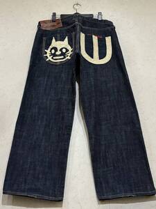 ※YAMANE ヤマネ LOT 1959 セルビッチデニムパンツ EVISU エヴィス エビス 濃紺 大きいサイズ 35 　　　　　　 BJBD.AA