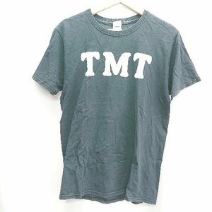 ◇ TMT ブランドロゴプリント 半袖 Ｔシャツ サイズL ネイビー メンズ レディース E