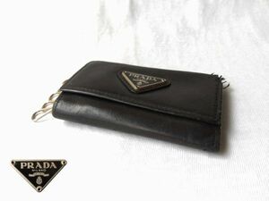 PRADA ６連 キーケース MILANO 黒 ITALY プラダ USED ダメージ品