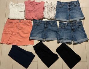 中古　GAP KIDSのみ 女の子　キッズ　140サイズ　I(10) 140センチ　春夏用　10点まとめて　 ショートパンツ　７部丈スパッツ　スカート等