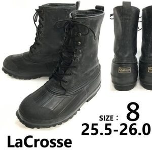 USA製/Vintage★LaCrosse/ラクロス★本革/完璧防水スノーブーツ【8/25.5-26.0/black/黒】インナーブーツ付き/Boots/Shoes◆sWB120-4