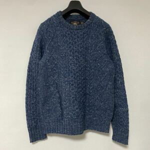 美品 RRL ウール ブレンド ケーブル ニット セーター XS double RL クルーネック ラルフローレン Ralph Lauren