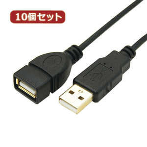 変換名人 10個セット 極細USBケーブルAオス-Aメス 5m USB2A-AB/CA500X10 /l