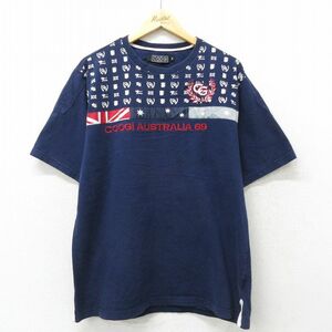 XL/古着 クージー COOGI 半袖 ビンテージ Tシャツ メンズ 00s 刺繍 コットン クルーネック 紺 ネイビー spe 24feb13 中古